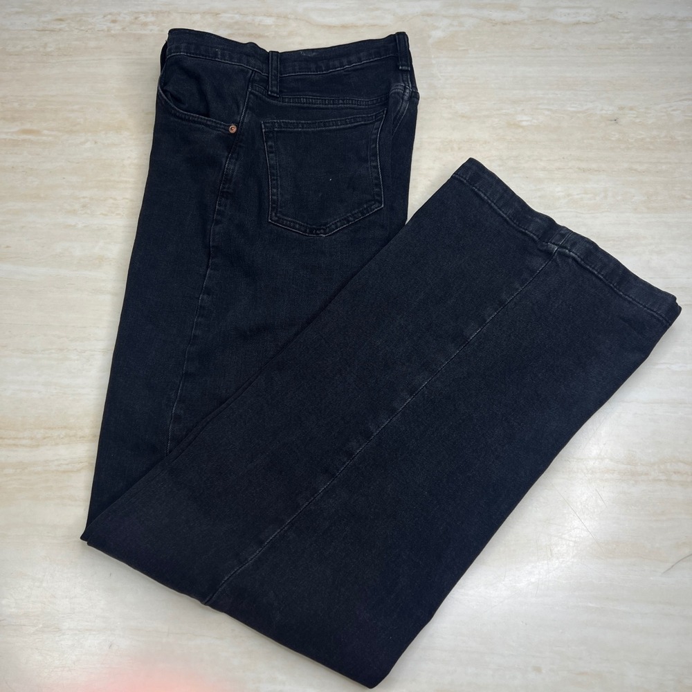 Gap High Stride Wide Leg Jeans Washed Black High Rise Denim 27 4 Tall A36 - Picture 3 of 13